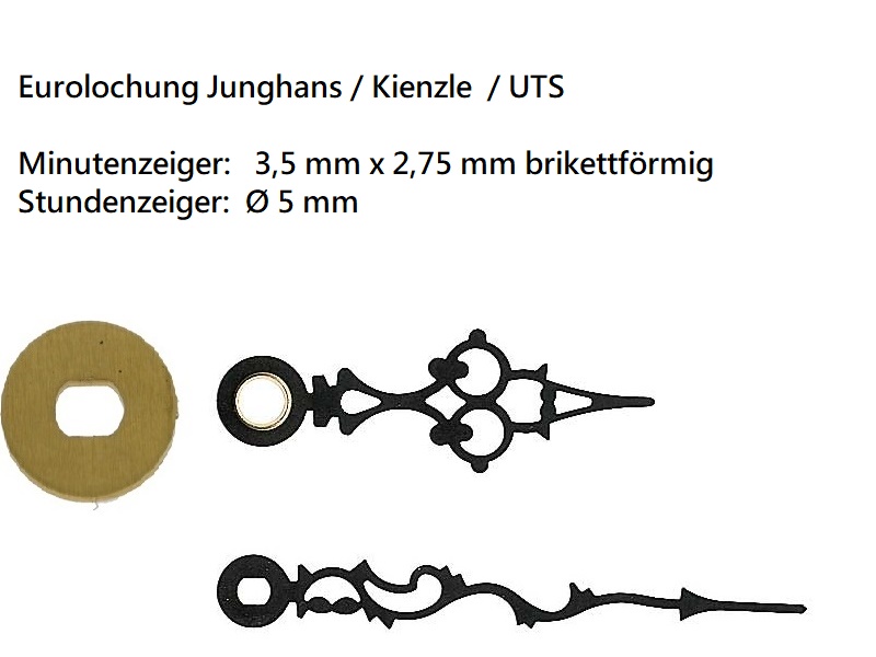 Zeiger mit Eurolochung UTS 800/802/812